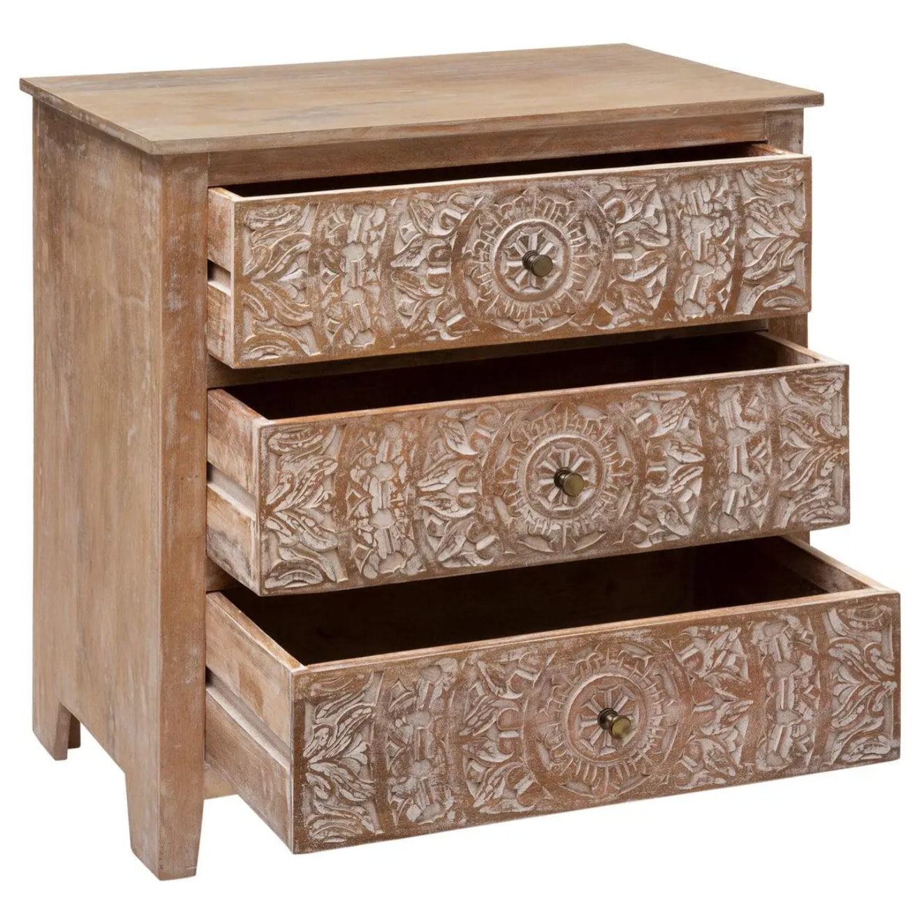 Commode "Shirel" manguier 3 tiroirs