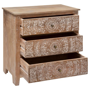 Commode "Shirel" manguier 3 tiroirs