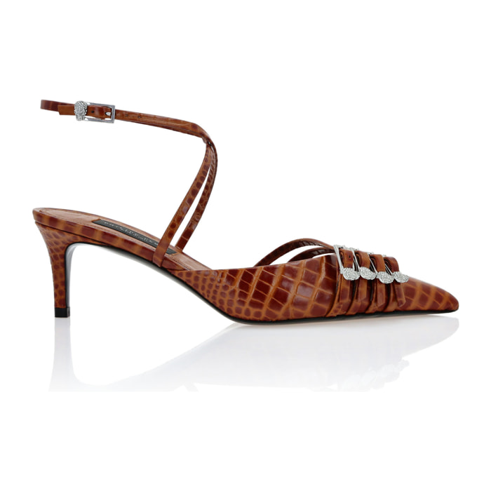 PHILIPP PLEIN Slingback Low Heels COCCO