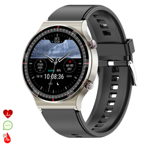 Smartwatch G08 con ECG di grado medico. Misuratore di ossigeno nel sangue, apnea notturna. 10 modalità sportive.