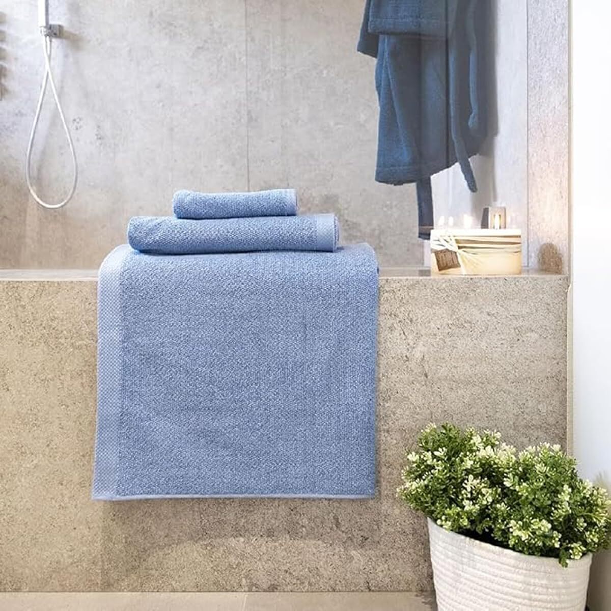 INTRECCI HOME Telo Doccia, Asciugamano Grande in Puro Cotone 500 g, , Morbidezza Extra, Assorbenza Superiore, Elegante e Durevole,