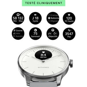 Montre santé WITHINGS Scanwatch Light Blanche
