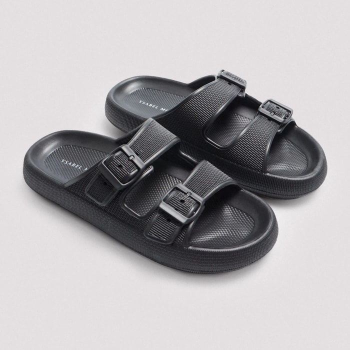 Infradito da spiaggia con fibbie antiscivolo e comfort extra in nero