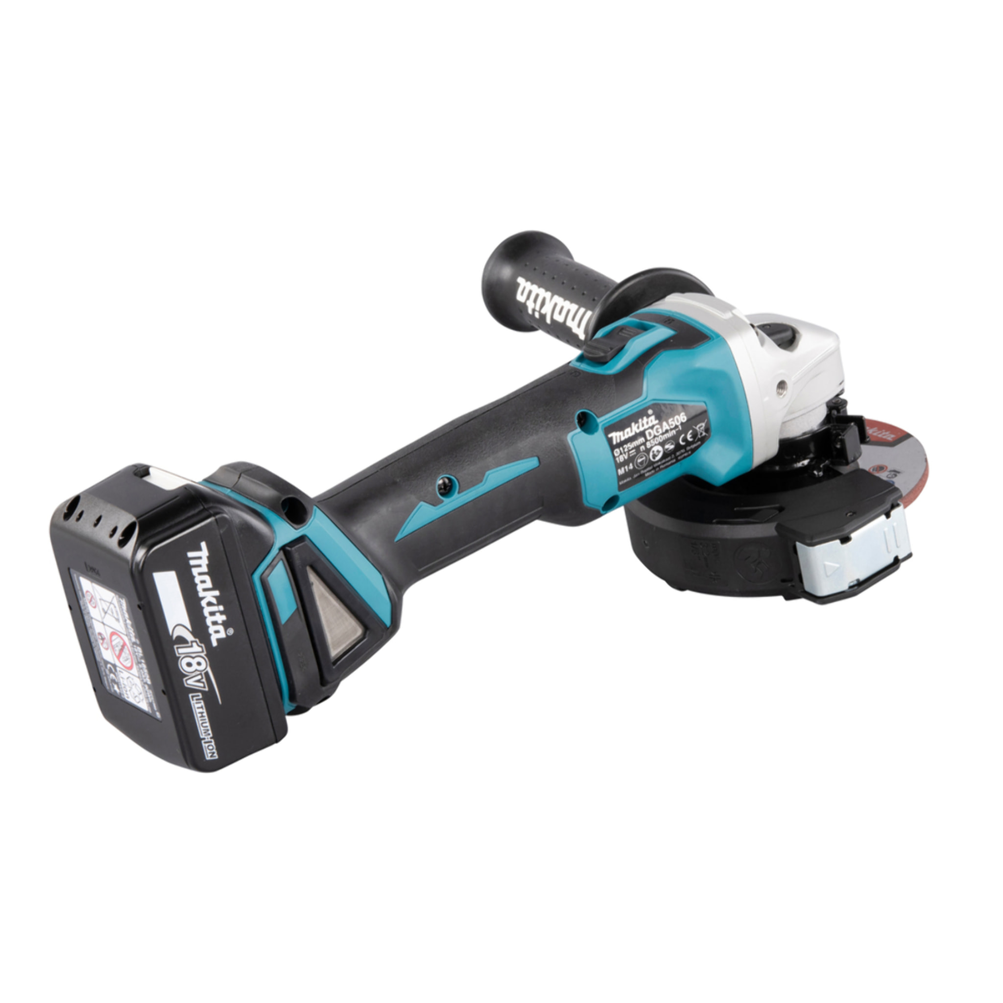 Meuleuse 18V LXT Ø125mm - MAKITA - avec 2 batteries 18V 5.0 Ah - chargeur - MakPac - DGA506RTJ