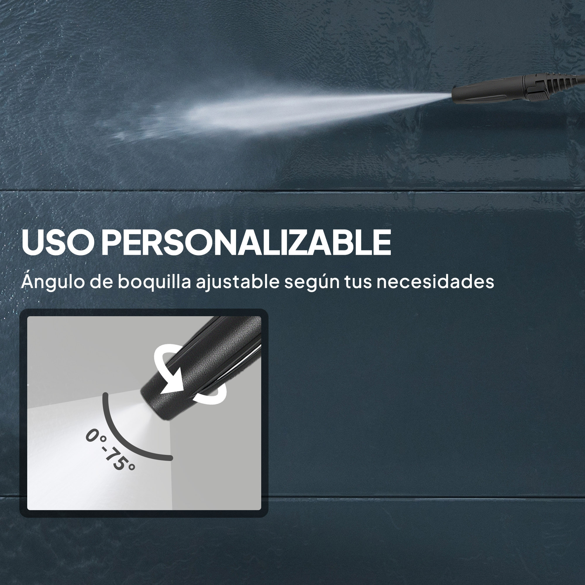 Hidrolimpiadora de Alta Presión 1800W, Presión 150 Bar, Caudal 420 L/h, con Bomba de Aluminio, Parada Automática, Manguera de 6 m, Incluye Botella de Espuma y Boquilla Ajustable, Rojo y Negro