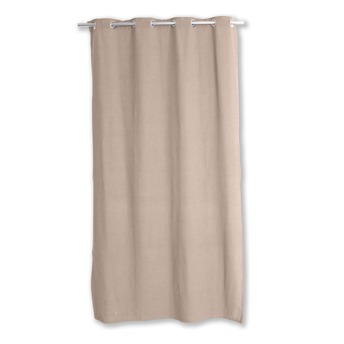 Rideau en coton recyclé  - Effet chiné - Naturel