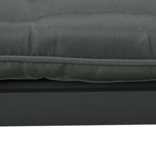 Lot de 4 coussins de chaises de jardin polyester gris foncé