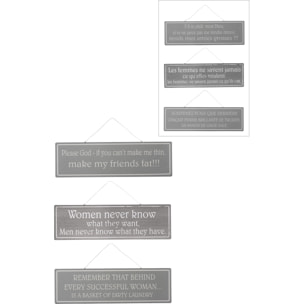 J-Line pancarte Anglais/Francais - métal - gris/blanc - 3 pcs