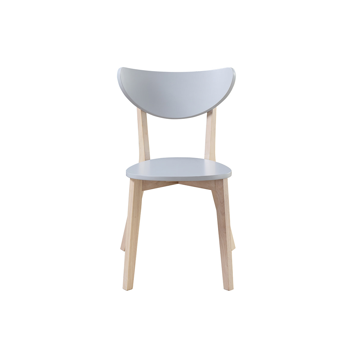 Chaises scandinaves gris et bois clair (lot de 2) LEENA