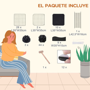 Jaula para Animales Pequeños de 40 Paneles Parque para Mascotas Forma Personalizable Valla Metálica para Cobayas Conejos Gatito 105x70x116 cm Negro