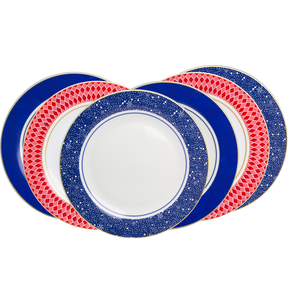 Lot de 6 grandes assiettes, CIRCUS