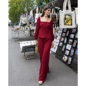 Pantalón de mujer campana de talle alto.