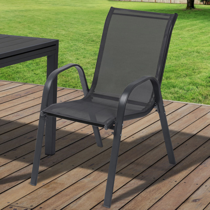 Chaises de jardin empilables textilène