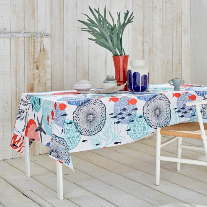 Nappe coton enduit NAUTIQUE bleu