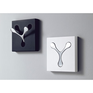 Porte-manteau mural Tomasucci BIN 1 WHITE, métal blanc mat, 17,5 × 2 × 16,5 cm