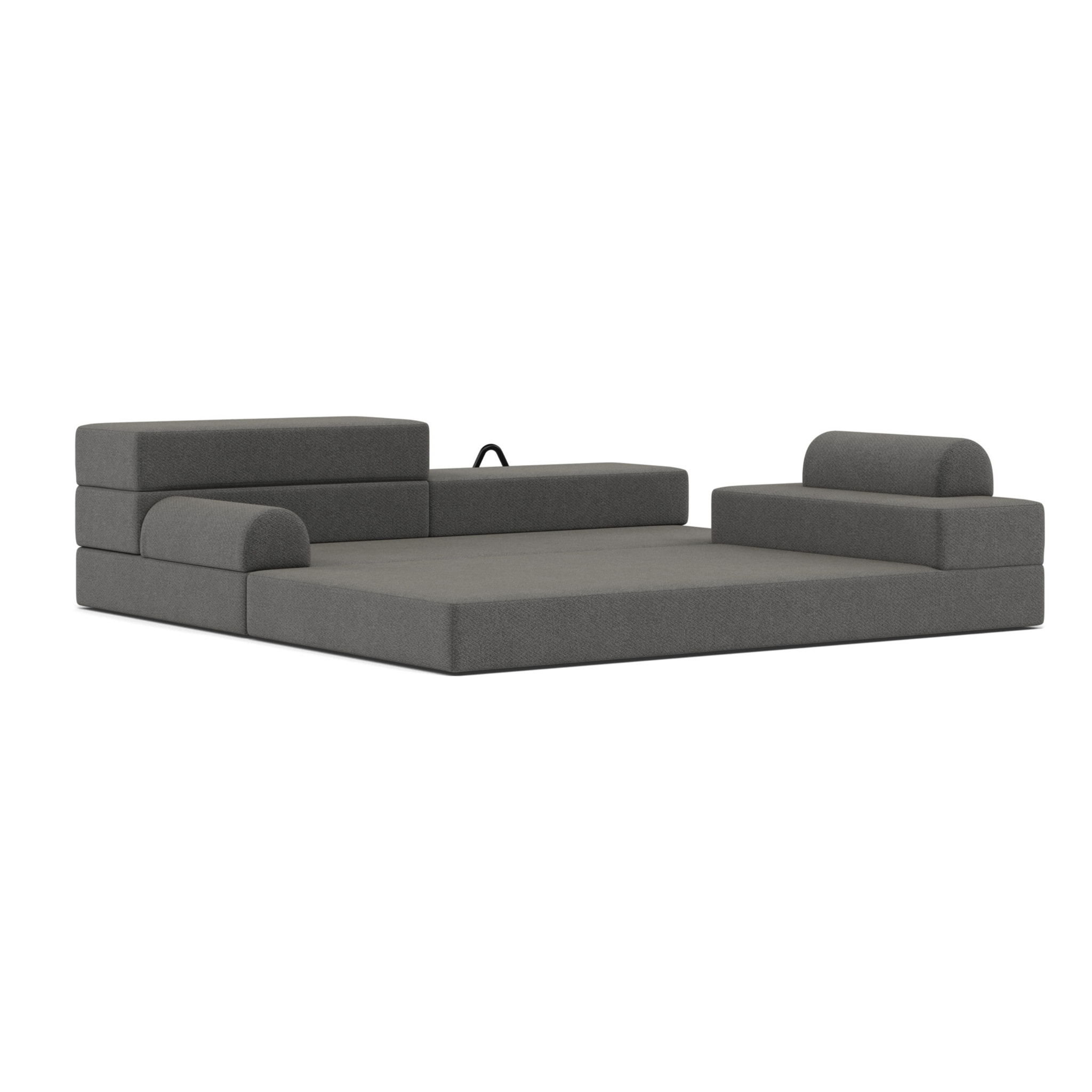 Astral - Canapé 3 places convertible en velours texturé - Gris