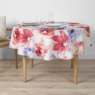 Nappe ronde anti-taches Big Flowers 7 Fucsia