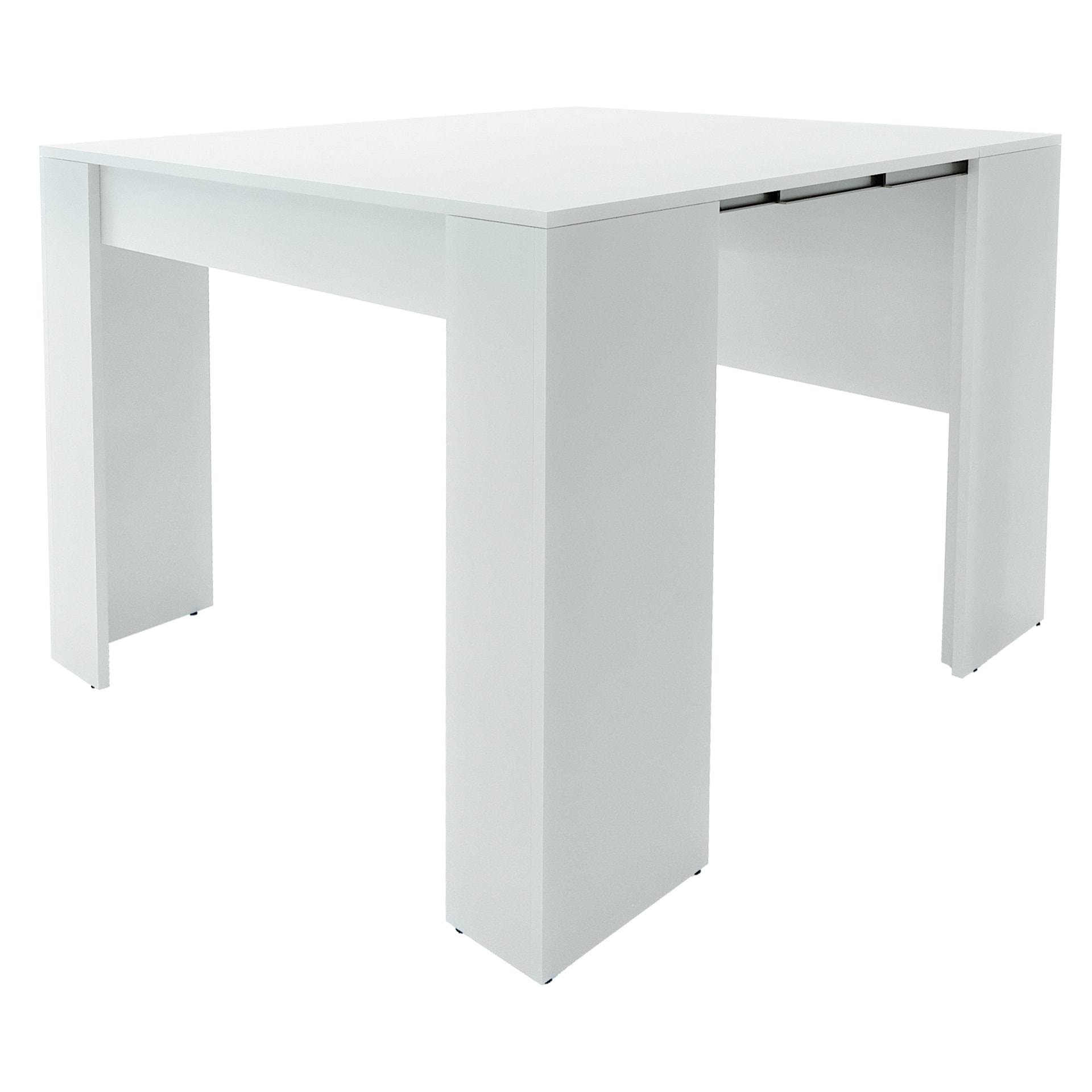 Tavolo Consolle Allungabile Oslo Fino A 2.37 Metri Tavolo 10 Posti Salvaspazio Multiposizione Design Moderno Elegante 78 x 51 x 90 cm Bianco Lucido