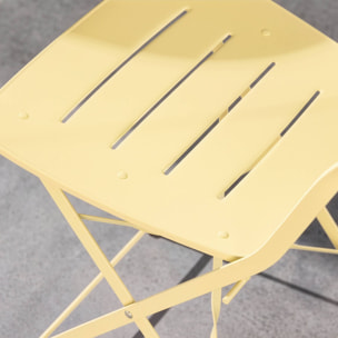 Table de jardin bistrot pliante ronde acier + 2 assises BALCONEA