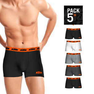 Pack 5 calzoncillos KTM en color negro/ gris/ blanco para hombre