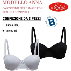 3 Reggiseni Donna LIABEL Art. Anna Coppa B