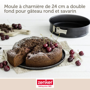 Moule à manqué et à savarin double fond 24 cm Zenker Black Metallic