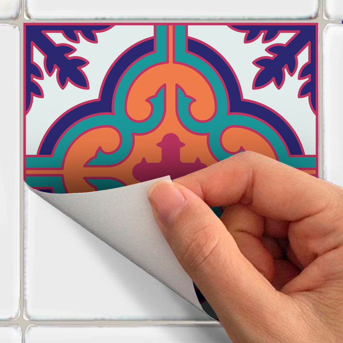 Stickers muraux - Sticker Mural Carrelage adhésif Cuisine Salle de Bain - 24 STICKERS CARRELAGES AZULEJOS LORETO