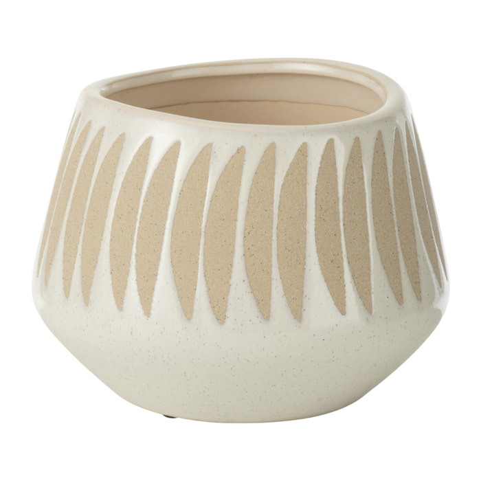 J-Line Cachepot Kai Gres Beige/Blanc Large