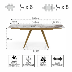 TOMASUCCI Tavolo allungabile EKA GOLD - ONICE MARBLE