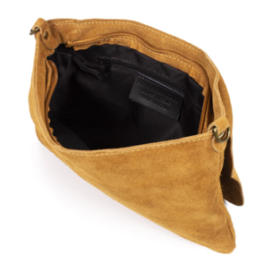 Alpette borsa a tracolla donna. Pelle scamosciata autentica.