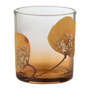 J-Line photophore Feuille Sechée - verre - ocre - small - 4 pcs