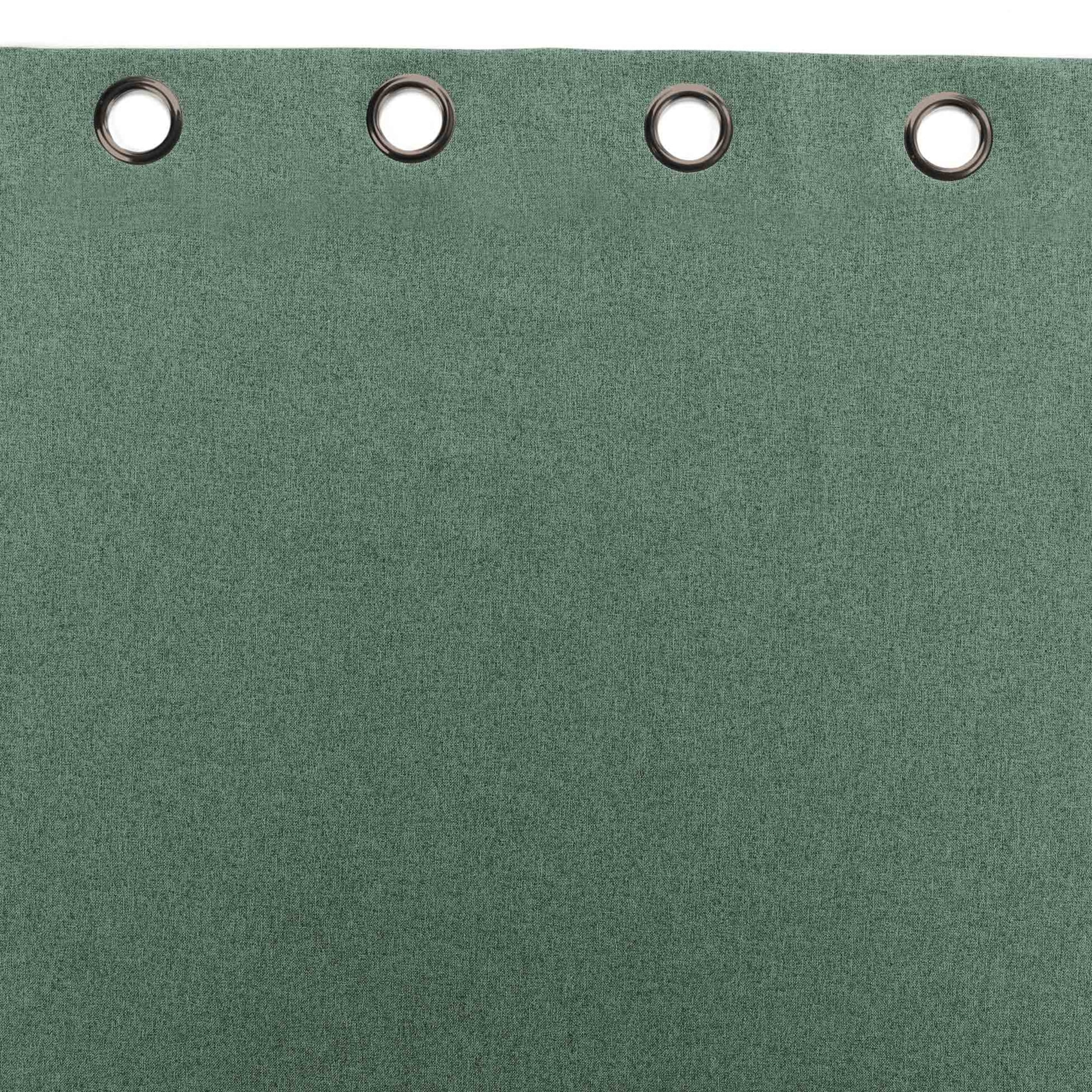 Rideau isolant uni chiné à œillets - Vert