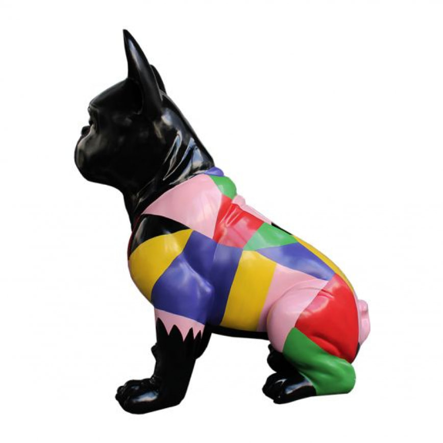 Statue chien multicolore en résine H68cm - POKE