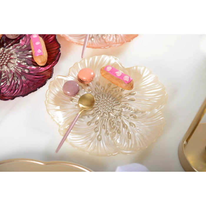 Lot de 6 Assiette à dessert fleur vanille
