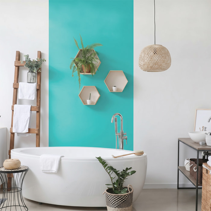 Rouleau adhésif décoratif Vinyle au Mètre - Turquoise - Sticker Lavable Imperméable Mur Cuisine Meubles