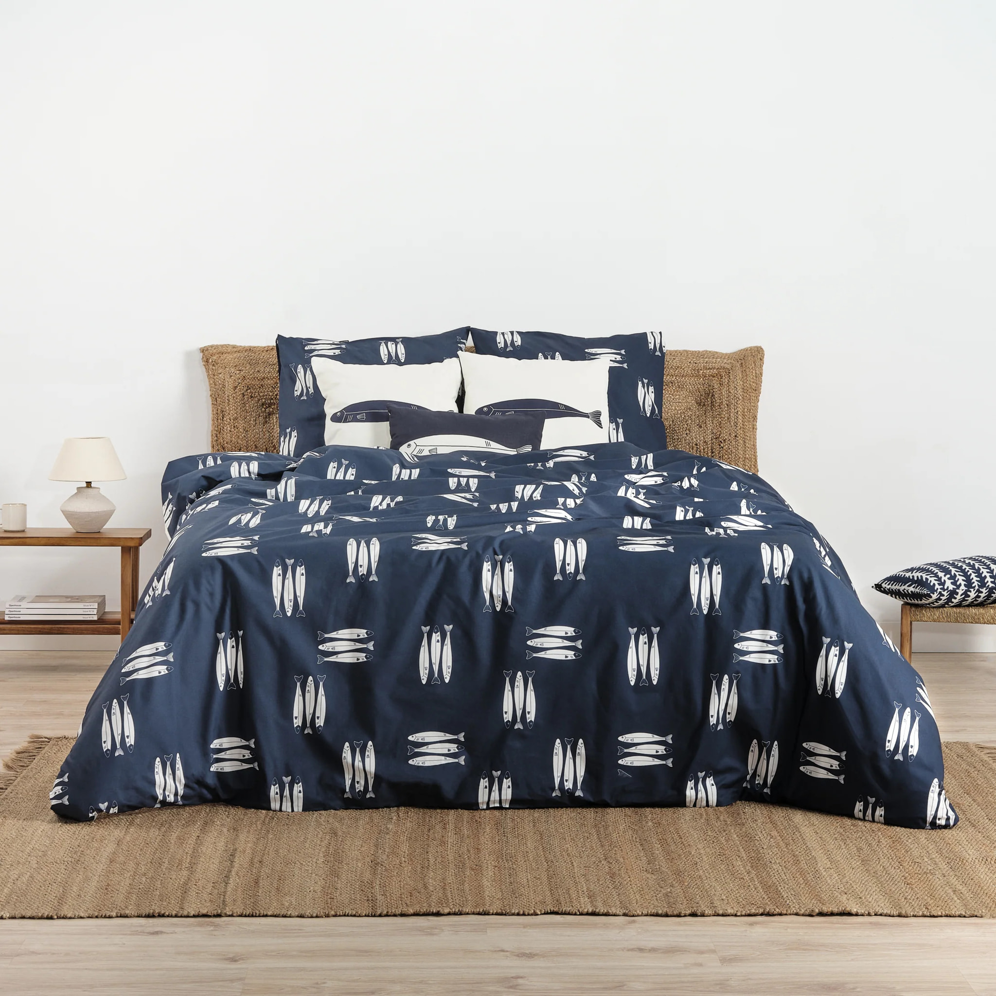 Housse de couette 100 % coton 80 fils Oropesa Bleu