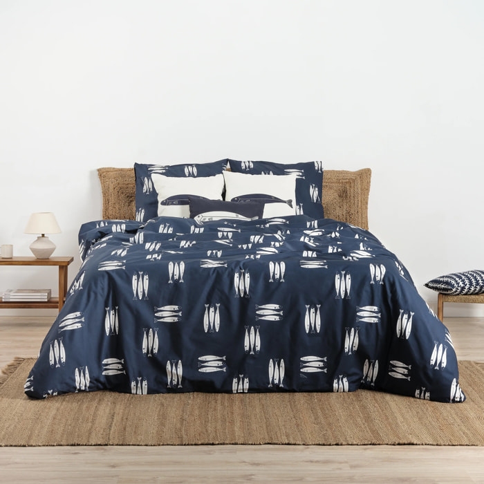 Housse de couette 100 % coton 80 fils Oropesa Bleu