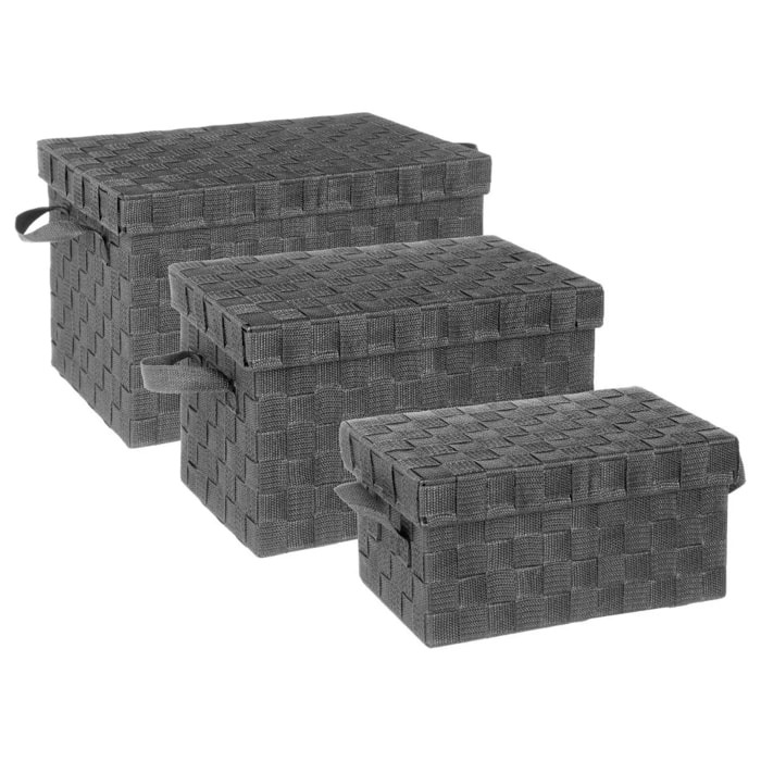 Boite rectangulaire gris foncé x 3