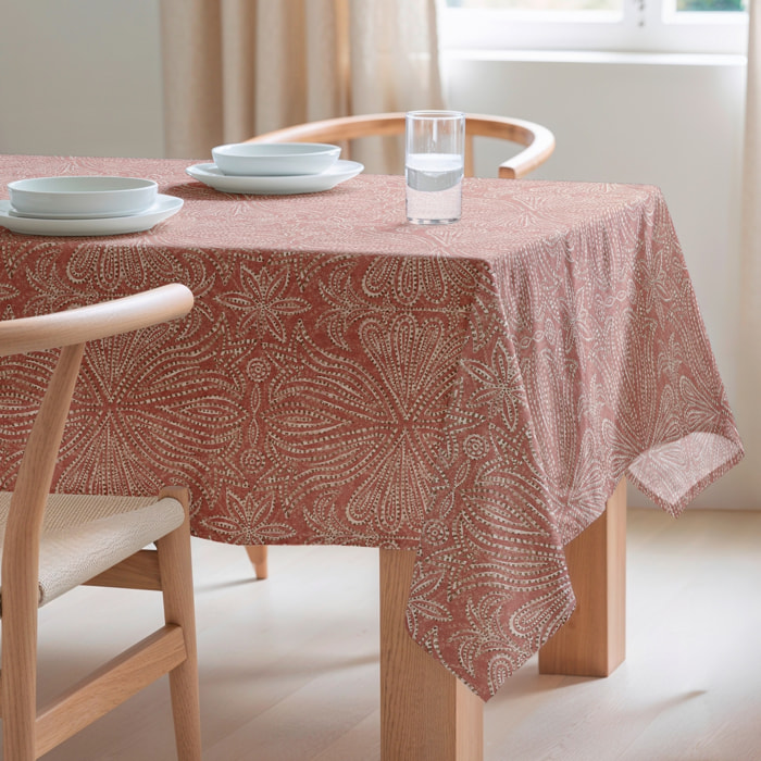 Nappe imprimée anti-tâches NIKOL TERRACOTA