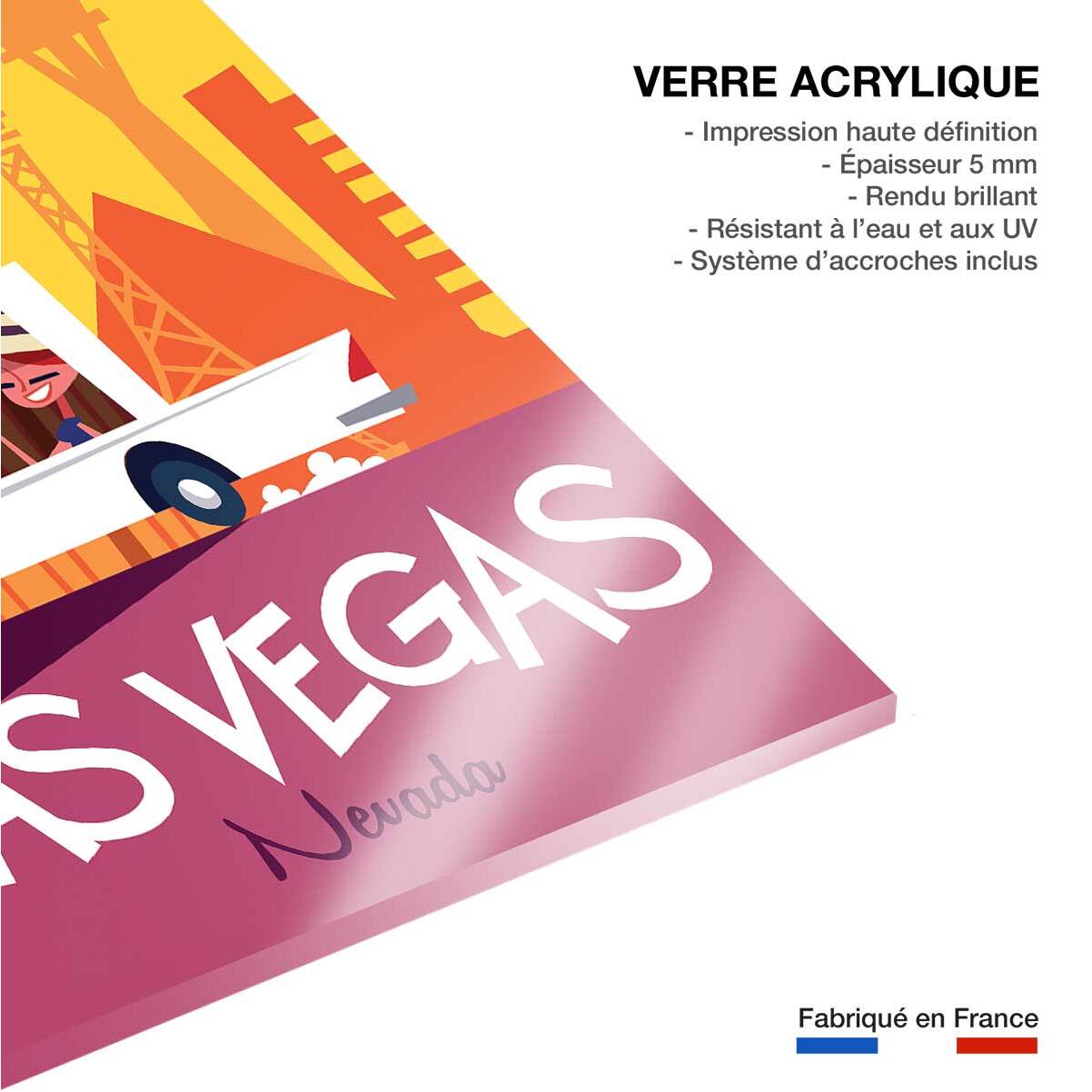 Tableau road trip à vegas Tableau plexiglas