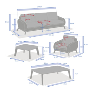 Salon de jardin "Manissa" 5 places en polyester recyclé aluminium et résine tressée