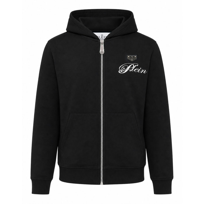 PHILIPP PLEIN Felpa con zip e cappuccio TEDDY