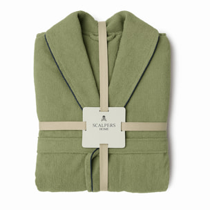 Scalpers albornoz liso con ribete y detalle bordado khaki talla l-xl