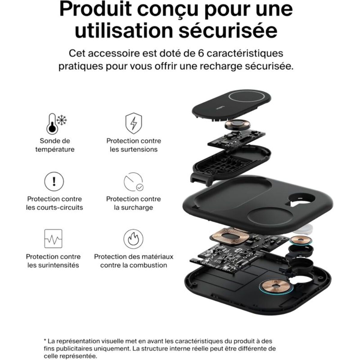 Chargeur induction BELKIN induction 15W 3en1 noir