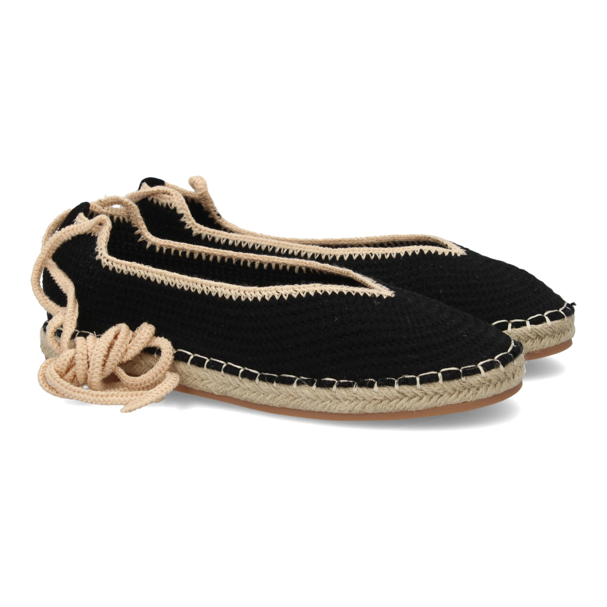 Alpargata plana mujer tejido flexible con cordones