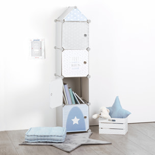 Casiers de rangement enfant "Colonne" gris 34x139cm