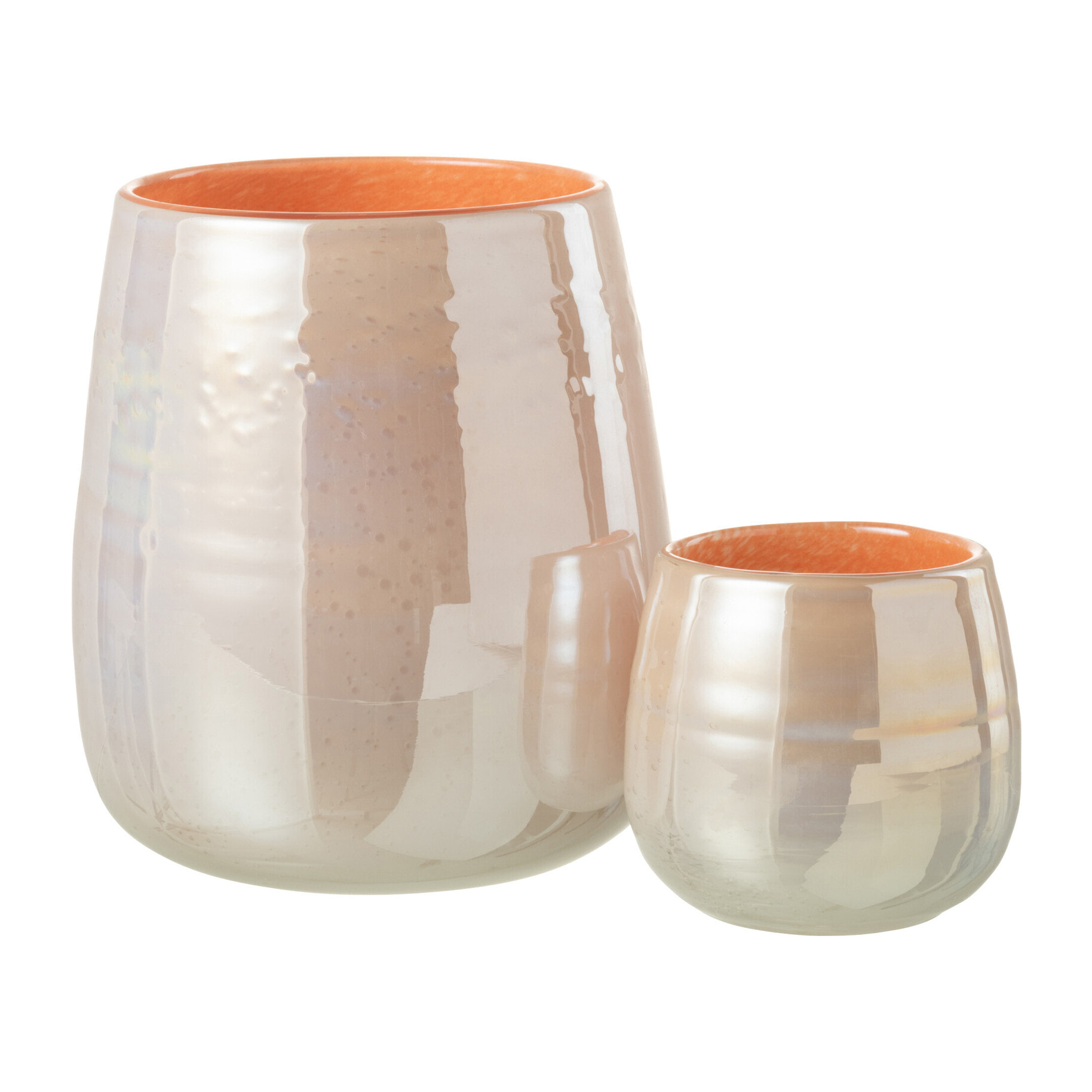 J-Line vase Juliette - verre - orange/rose - large - Ø 16 cm