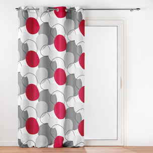 Rideau à formes géométriques - Rouge
