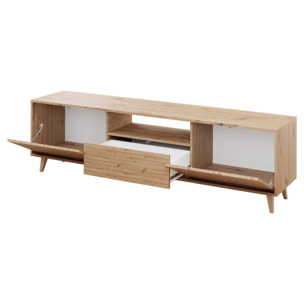 Diego - meuble TV - effet bois - 2 portes et 1 niche -180 cm - Bois