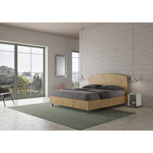 Cama con somier 160x190 roble natural Dora